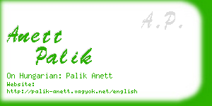 anett palik business card